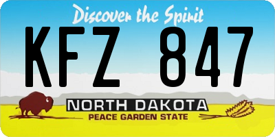 ND license plate KFZ847