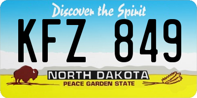 ND license plate KFZ849