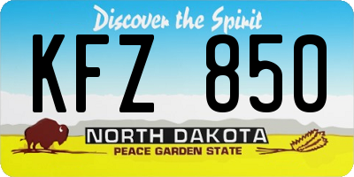 ND license plate KFZ850