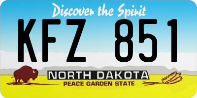 ND license plate KFZ851