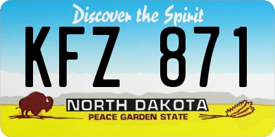 ND license plate KFZ871