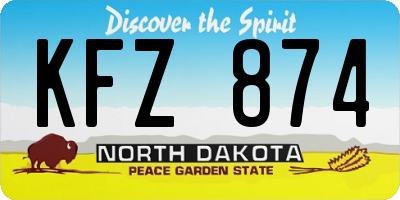 ND license plate KFZ874