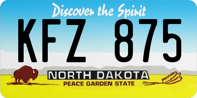 ND license plate KFZ875