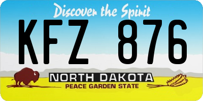 ND license plate KFZ876