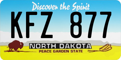 ND license plate KFZ877