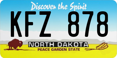 ND license plate KFZ878