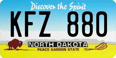 ND license plate KFZ880