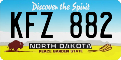 ND license plate KFZ882