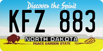 ND license plate KFZ883