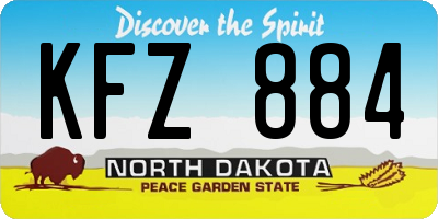 ND license plate KFZ884