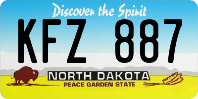 ND license plate KFZ887
