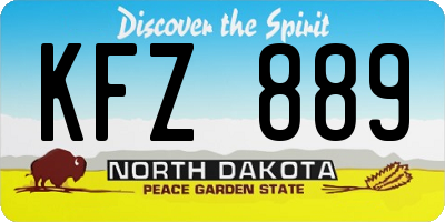 ND license plate KFZ889