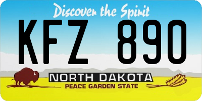 ND license plate KFZ890