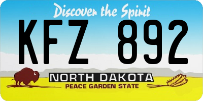ND license plate KFZ892