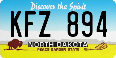ND license plate KFZ894