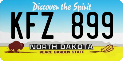 ND license plate KFZ899