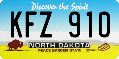ND license plate KFZ910