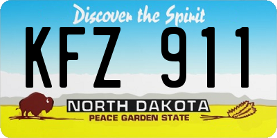 ND license plate KFZ911