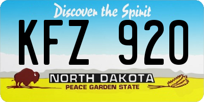 ND license plate KFZ920