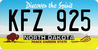 ND license plate KFZ925