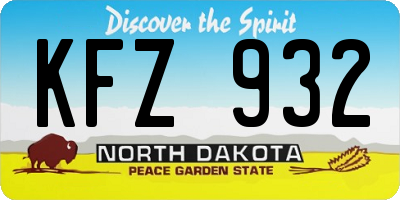 ND license plate KFZ932