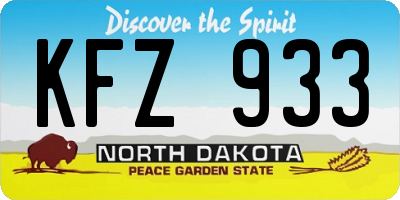 ND license plate KFZ933