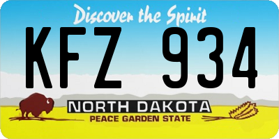 ND license plate KFZ934
