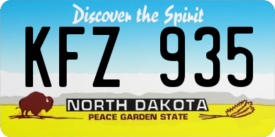 ND license plate KFZ935