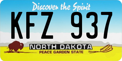 ND license plate KFZ937