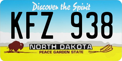 ND license plate KFZ938
