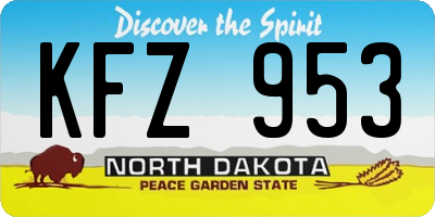 ND license plate KFZ953