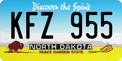 ND license plate KFZ955