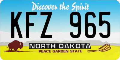 ND license plate KFZ965
