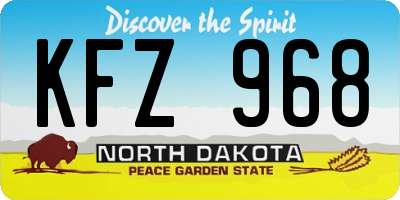 ND license plate KFZ968