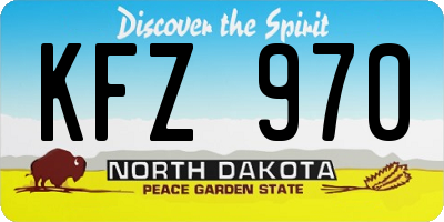 ND license plate KFZ970