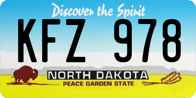 ND license plate KFZ978