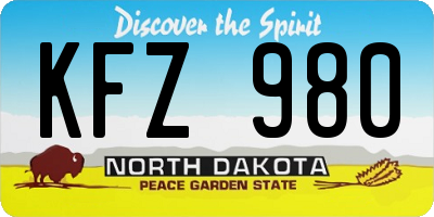 ND license plate KFZ980