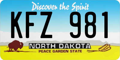 ND license plate KFZ981