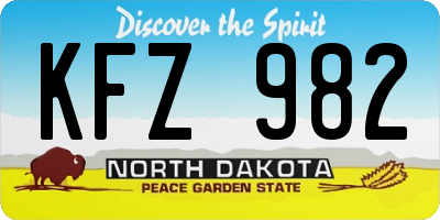 ND license plate KFZ982