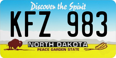 ND license plate KFZ983