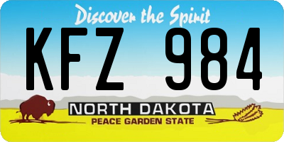 ND license plate KFZ984
