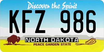 ND license plate KFZ986