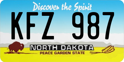 ND license plate KFZ987