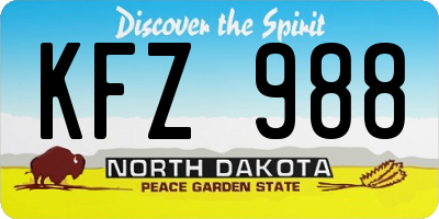 ND license plate KFZ988