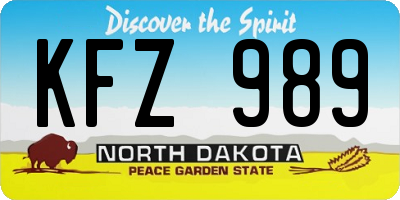 ND license plate KFZ989