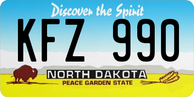 ND license plate KFZ990