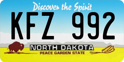 ND license plate KFZ992