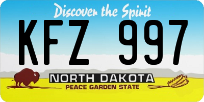 ND license plate KFZ997