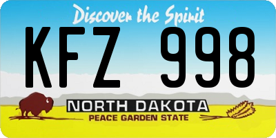 ND license plate KFZ998