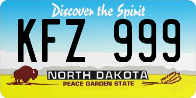 ND license plate KFZ999